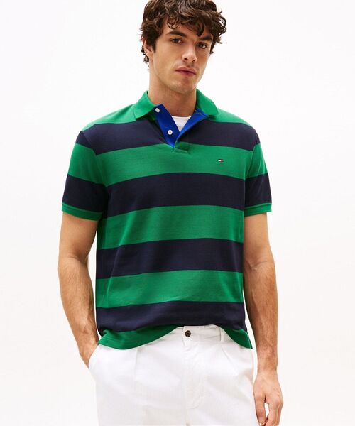 TOMMY HILFIGER(トミーヒルフィガー)の「ブロッキングプラケットコントラストポロシャツ(ポロシャツ・メンズ・ホワイト/レッド/グリーン・LARGE/MEDIUM/SMALL/X-LARGE)」の3枚目の写真