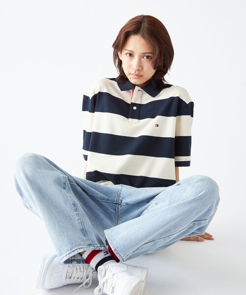 TOMMY HILFIGER(トミーヒルフィガー)の「ブロッキングプラケットコントラストポロシャツ(ポロシャツ・メンズ・ホワイト/レッド/グリーン・LARGE/MEDIUM/SMALL/X-LARGE)」の7枚目の写真