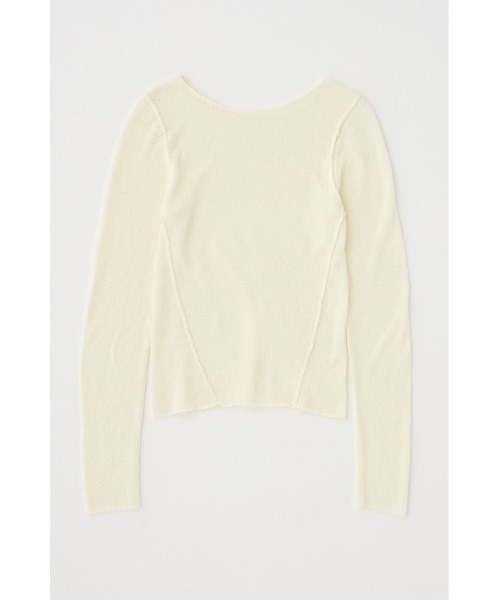 MOUSSY(マウジー)の「LOOSE KNIT ロングスリーブTシャツ(ニット/セーター・レディース・アイボリー/ライトイエロー/ダークネイビー・FREE)」の1枚目の写真