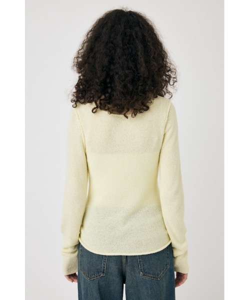 MOUSSY(マウジー)の「LOOSE KNIT ロングスリーブTシャツ(ニット/セーター・レディース・アイボリー/ライトイエロー/ダークネイビー・FREE)」の14枚目の写真