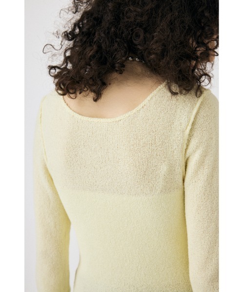 MOUSSY(マウジー)の「LOOSE KNIT ロングスリーブTシャツ(ニット/セーター・レディース・アイボリー/ライトイエロー/ダークネイビー・FREE)」の16枚目の写真
