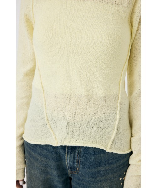 MOUSSY(マウジー)の「LOOSE KNIT ロングスリーブTシャツ(ニット/セーター・レディース・アイボリー/ライトイエロー/ダークネイビー・FREE)」の17枚目の写真