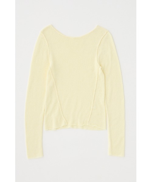 MOUSSY(マウジー)の「LOOSE KNIT ロングスリーブTシャツ(ニット/セーター・レディース・アイボリー/ライトイエロー/ダークネイビー・FREE)」の19枚目の写真
