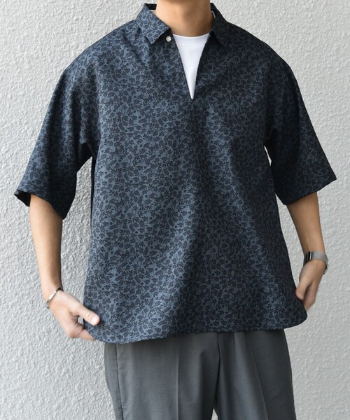 SHIPS any（シップス エニィ）の「SHIPS any:〈洗濯機可能〉リネンライク スキッパー プルオーバーシャツ(セットアップ対応)◇（シャツ/ブラウス・メンズ・ネイビー/ブラウン/その他/オリーブ/ブルー/ダークグレー・SMALL/MEDIUM/LARGE）」の6枚目の写真