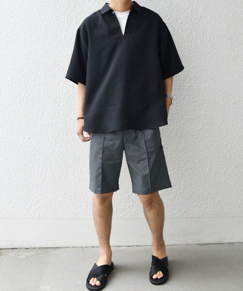 SHIPS any（シップス エニィ）の「SHIPS any:〈洗濯機可能〉リネンライク スキッパー プルオーバーシャツ(セットアップ対応)◇（シャツ/ブラウス・メンズ・ネイビー/ブラウン/その他/オリーブ/ブルー/ダークグレー・SMALL/MEDIUM/LARGE）」の7枚目の写真