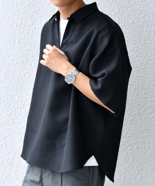 SHIPS any（シップス エニィ）の「SHIPS any:〈洗濯機可能〉リネンライク スキッパー プルオーバーシャツ(セットアップ対応)◇（シャツ/ブラウス・メンズ・ネイビー/ブラウン/その他/オリーブ/ブルー/ダークグレー・SMALL/MEDIUM/LARGE）」の10枚目の写真