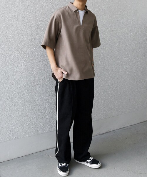 SHIPS any（シップス エニィ）の「SHIPS any:〈洗濯機可能〉リネンライク スキッパー プルオーバーシャツ(セットアップ対応)◇（シャツ/ブラウス・メンズ・ネイビー/ブラウン/その他/オリーブ/ブルー/ダークグレー・SMALL/MEDIUM/LARGE）」の13枚目の写真