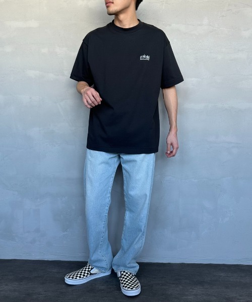 tシャツ 「MANHATTAN PORTAGE/マンハッタンポーテージ」 スカイラインワンポイントロゴ ショートスリーブTシャツ レディース メンズ Manhattan Portage tシャツ 「MANHATTAN PORTAGE/マンハッタン