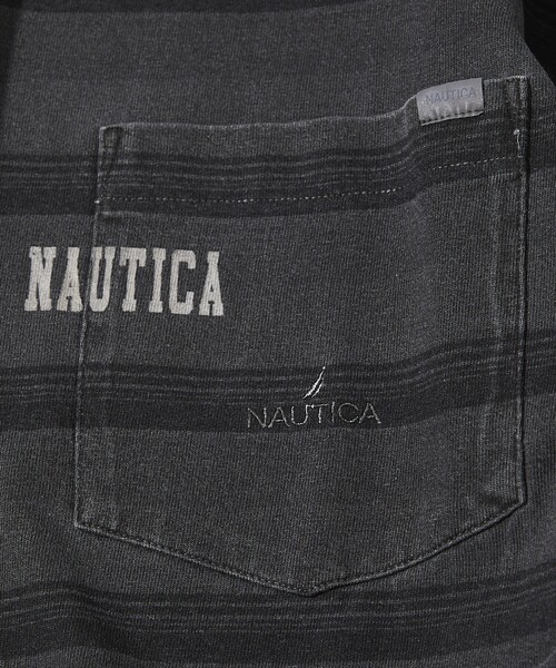 NAUTICA(ノーティカ)の「NAUTICA/ノーティカ Garment Pigment Dyed Hidden Logo Multi Border S/S Tee/ピグメントダイ ヒドゥンロゴ マルチボーダー 半袖(Tシャツ/カットソー・メンズ・ブラック/ピンク/グリーン/ベージュ/イエロー・MEDIUM/LARGE/X-LARGE)」の15枚目の写真