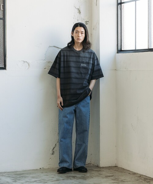 NAUTICA(ノーティカ)の「NAUTICA/ノーティカ Garment Pigment Dyed Hidden Logo Multi Border S/S Tee/ピグメントダイ ヒドゥンロゴ マルチボーダー 半袖(Tシャツ/カットソー・メンズ・ブラック/ピンク/グリーン/ベージュ/イエロー・MEDIUM/LARGE/X-LARGE)」の17枚目の写真