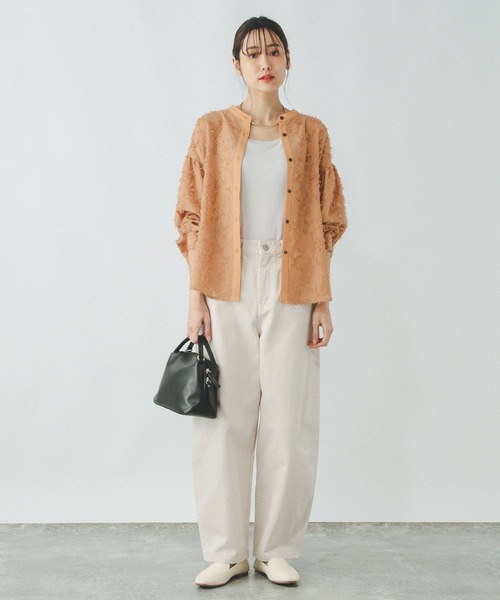 GLOBAL WORK（グローバルワーク）の「ジャガードブラウス長袖/290652（シャツ/ブラウス・レディース・ピンク系その他/チャコール/アイボリー・MEDIUM/LARGE）」の12枚目の写真