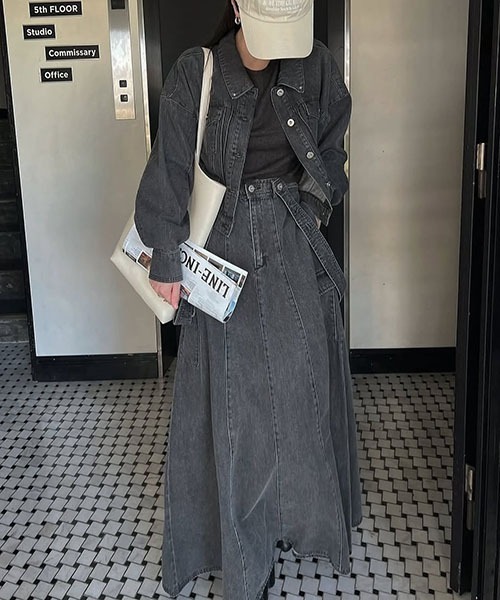 セール】short denim bi color stitch JK（デニムジャケット