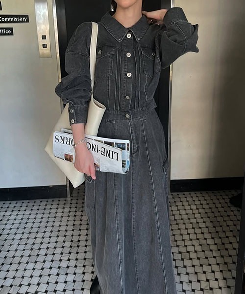 セール】short denim bi color stitch JK（デニムジャケット