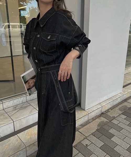 セール】short denim bi color stitch JK（デニムジャケット