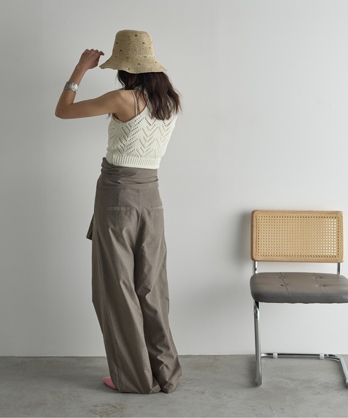 THE YOn（ザヨン）の「針抜きジャガードアメスリニットトップス（タンクトップ・レディース・ライトグリーン/オフホワイト/ブラック・FREE）」の10枚目の写真