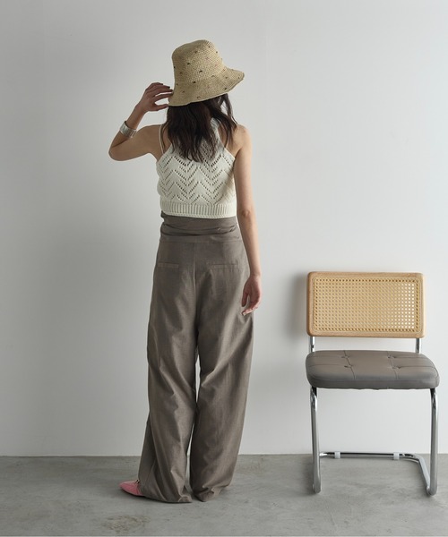 THE YOn（ザヨン）の「針抜きジャガードアメスリニットトップス（タンクトップ・レディース・ライトグリーン/オフホワイト/ブラック・FREE）」の11枚目の写真