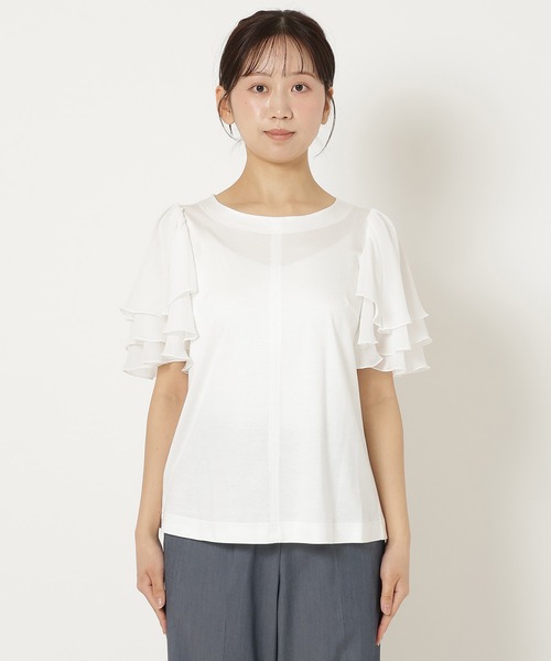 Rose Tiara(ローズティアラ)の「フレアスリーブカットソー(Tシャツ/カットソー・レディース・ピンク/ブラック/オフホワイト・46/42/38)」の15枚目の写真