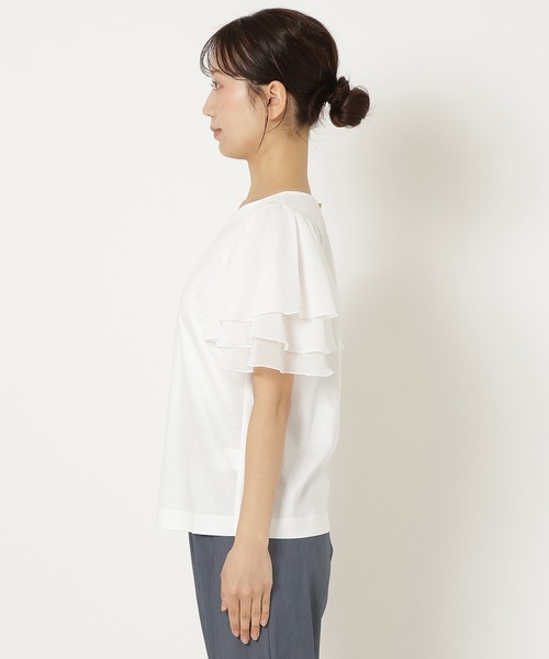 Rose Tiara(ローズティアラ)の「フレアスリーブカットソー(Tシャツ/カットソー・レディース・ピンク/ブラック/オフホワイト・46/42/38)」の16枚目の写真