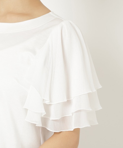 Rose Tiara(ローズティアラ)の「フレアスリーブカットソー(Tシャツ/カットソー・レディース・ピンク/ブラック/オフホワイト・46/42/38)」の20枚目の写真