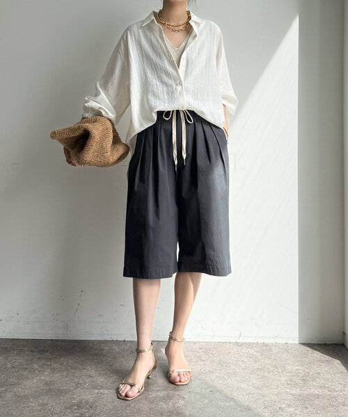 DouDou（ドゥドゥ）の「ハーフパンツ（その他パンツ・レディース・チャコールグレー/ベージュ・FREE）」の3枚目の写真