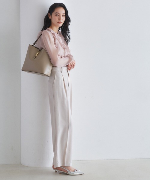 VIS（ビス）の「【2WAY】3層ワンショルダーホーボーバッグ（トートバッグ・レディース・ブラック/ベージュ系その他/キナリ・FREE）」の14枚目の写真