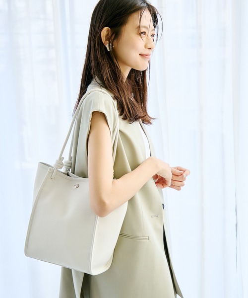 Breath TOPKAPI】シュリンクレザー ノットハンドル トートバッグ