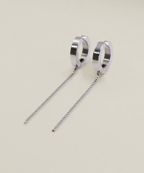 VATSURICA（バツリカ）の「〈VATSURICA〉金属アレルギー対応 / サージカルステンレス / チェーン フープ ワンタッチイヤリング（イヤリング・レディース・ゴールド/シルバー・FREE）」の2枚目の写真