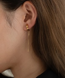 〈VATSURICA〉金属アレルギー対応 / サージカルステンレス / チェーン フープ ワンタッチイヤリング