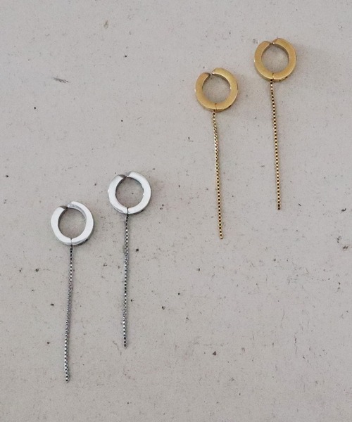 VATSURICA（バツリカ）の「〈VATSURICA〉金属アレルギー対応 / サージカルステンレス / チェーン フープ ワンタッチイヤリング（イヤリング・レディース・ゴールド/シルバー・FREE）」の6枚目の写真