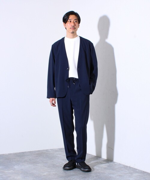 GLOSTER(グロスター)の「【セットアップ可能】【GLOSTER/グロスター】ノーカラージャケット カーディガンジャケット(ノーカラージャケット・メンズ・ブルー/ネイビー/ベージュ・S/M/L)」の9枚目の写真