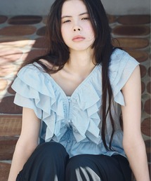 Heather | フリルノースリーブブラウス　491036(シャツ/ブラウス)