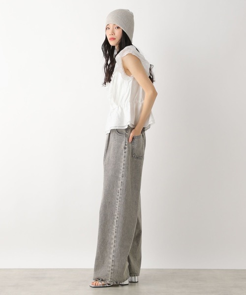 Heather（ヘザー）の「フリルノースリーブブラウス　491036（シャツ/ブラウス・レディース・ブラック/オフホワイト/ブルー・FREE）」の7枚目の写真