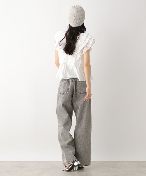 Heather（ヘザー）の「フリルノースリーブブラウス　491036（シャツ/ブラウス・レディース・ブラック/オフホワイト/ブルー・FREE）」の8枚目の写真