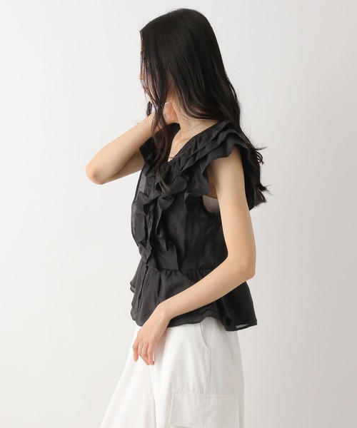 Heather（ヘザー）の「フリルノースリーブブラウス　491036（シャツ/ブラウス・レディース・ブラック/オフホワイト/ブルー・FREE）」の19枚目の写真