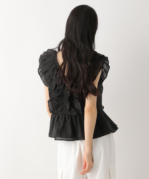 Heather（ヘザー）の「フリルノースリーブブラウス　491036（シャツ/ブラウス・レディース・ブラック/オフホワイト/ブルー・FREE）」の21枚目の写真