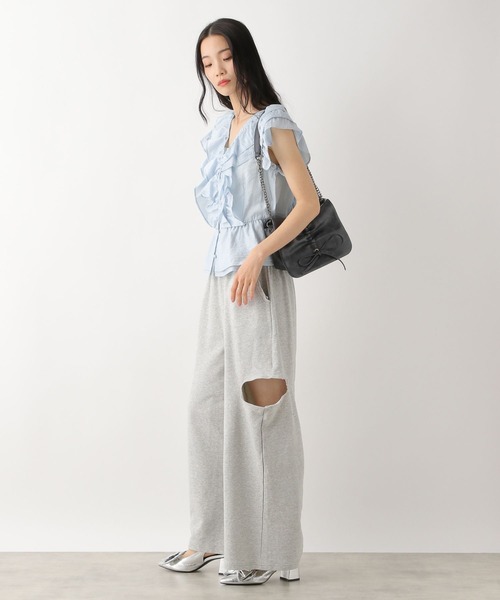 Heather（ヘザー）の「フリルノースリーブブラウス　491036（シャツ/ブラウス・レディース・ブラック/オフホワイト/ブルー・FREE）」の22枚目の写真