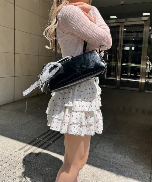 MORE self LOVE（モアセルフラブ）の「チェリーティアードワンピース（ワンピース・レディース・オフホワイト/ベージュ・FREE）」の4枚目の写真