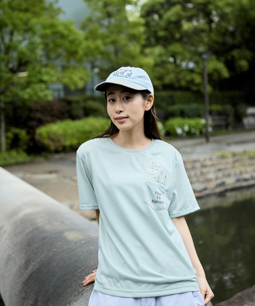 Foxfire（フォックスファイヤー）の「ＴＳポケットブーケＴ　Ｓ／Ｓ（Tシャツ/カットソー・レディース・ミント/オフホワイト/ピンク・S/M/L）」の8枚目の写真
