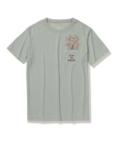 Foxfire（フォックスファイヤー）の「ＴＳポケットブーケＴ　Ｓ／Ｓ（Tシャツ/カットソー・レディース・ミント/オフホワイト/ピンク・S/M/L）」の15枚目の写真