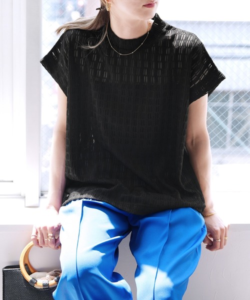 reca（レカ）の「柄レースフレンチスリーブ（Tシャツ/カットソー・レディース・アイボリー/ブラック・M）」の11枚目の写真