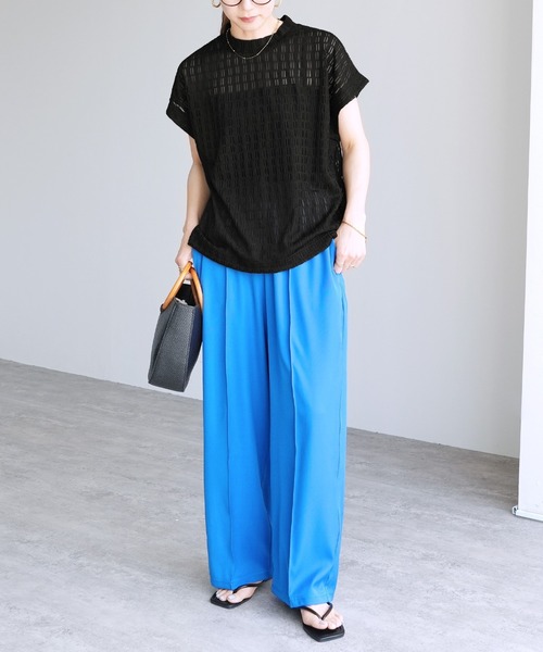 reca（レカ）の「柄レースフレンチスリーブ（Tシャツ/カットソー・レディース・アイボリー/ブラック・M）」の12枚目の写真