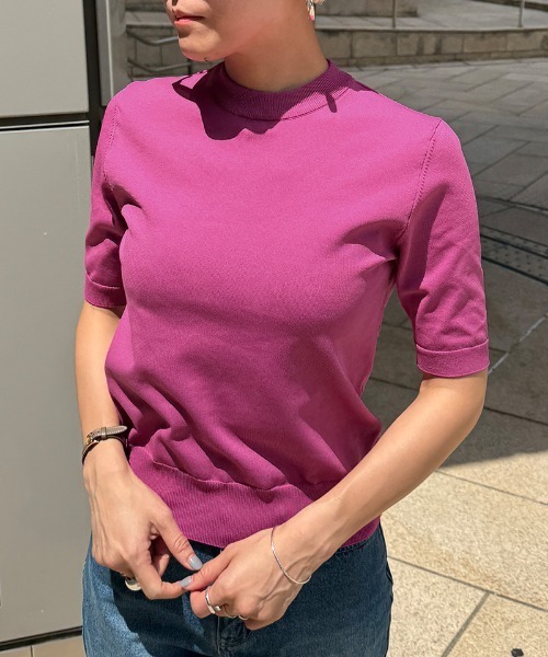 JENNE（ジェンヌ）の「エアリーサマーニットトップス【UVカット・マシンウォッシャブル】（Tシャツ/カットソー・レディース・ブラック/キャメル/グリーン/ピンク・SMALL/MEDIUM/LARGE）」の11枚目の写真