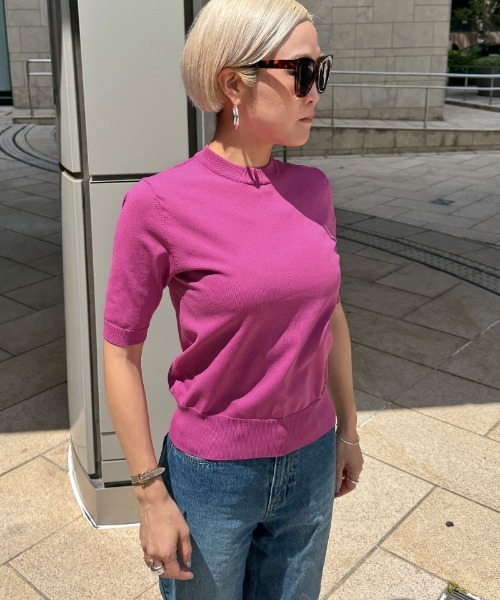 JENNE（ジェンヌ）の「エアリーサマーニットトップス【UVカット・マシンウォッシャブル】（Tシャツ/カットソー・レディース・ブラック/キャメル/グリーン/ピンク・SMALL/MEDIUM/LARGE）」の13枚目の写真