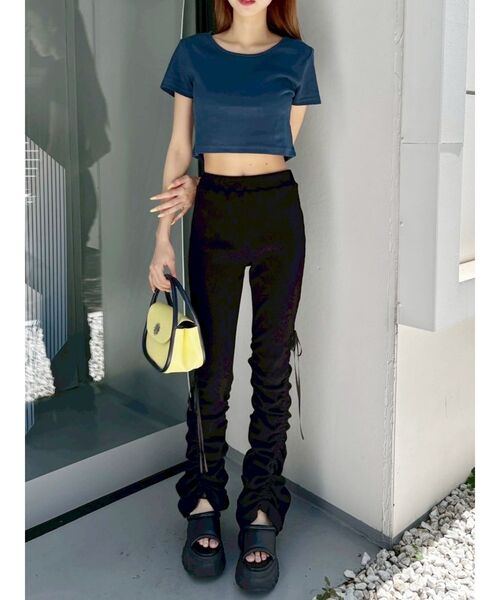 EVRIS（エヴリス）の「ドロストギャザーリブフレアパンツ（その他パンツ・レディース・ブラック/ブルー・FREE）」の18枚目の写真