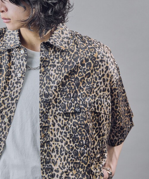 PUBLUX(パブリュクス)の「PUBLUX/パブリュクス 半袖ドローコードチェックシャツ(限定展開)(シャツ/ブラウス・メンズ・ブラック系その他/ブラウン系その他/レオパード・SMALL/MEDIUM/LARGE)」の14枚目の写真