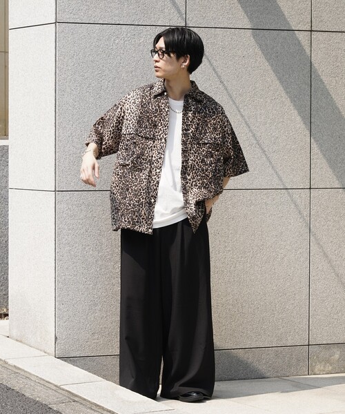 PUBLUX(パブリュクス)の「PUBLUX/パブリュクス 半袖ドローコードチェックシャツ(限定展開)(シャツ/ブラウス・メンズ・ブラック系その他/ブラウン系その他/レオパード・SMALL/MEDIUM/LARGE)」の22枚目の写真