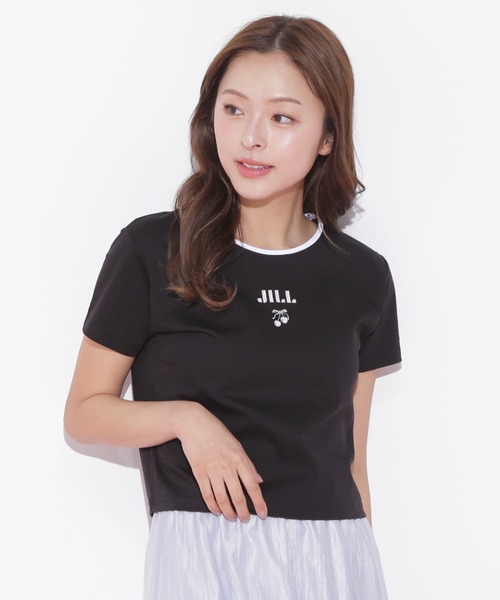 【ストレスフリーな着用感♪】ジルスチュアート Tシャツ さらっとしたタッチ☆】ジルスチュアート クロップドTシャツ