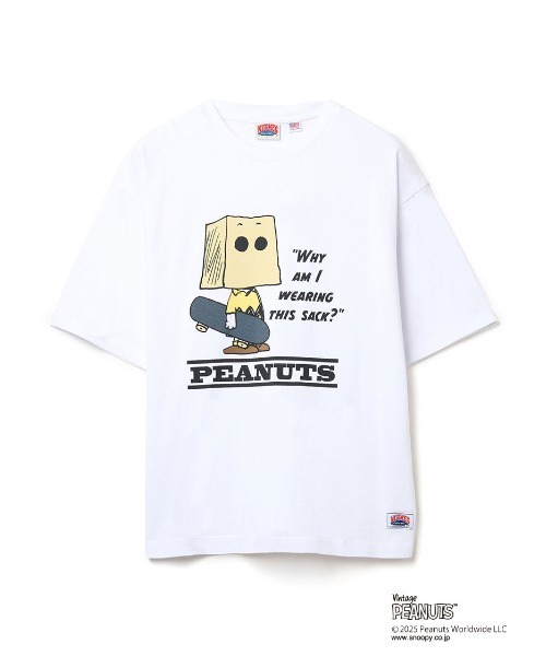 NO NEED（ノーニード）の「【NUTMEG/ナツメグ】Peaunts スケボーT（Tシャツ/カットソー・メンズ・ネイビー/チャコール/ホワイト/グレー・LL/M/L）」の2枚目の写真