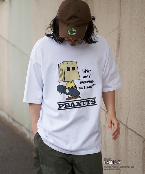 NO NEED（ノーニード）の「【NUTMEG/ナツメグ】Peaunts スケボーT（Tシャツ/カットソー・メンズ・ネイビー/チャコール/ホワイト/グレー・LL/M/L）」の19枚目の写真