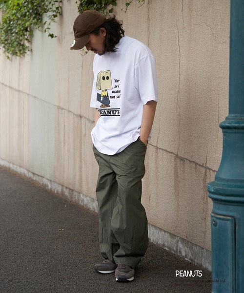 NO NEED（ノーニード）の「【NUTMEG/ナツメグ】Peaunts スケボーT（Tシャツ/カットソー・メンズ・ネイビー/チャコール/ホワイト/グレー・LL/M/L）」の21枚目の写真